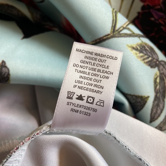 CeCe Half Sleeve Shift Dress, light blue with floral pattern - Picture 9 of 10